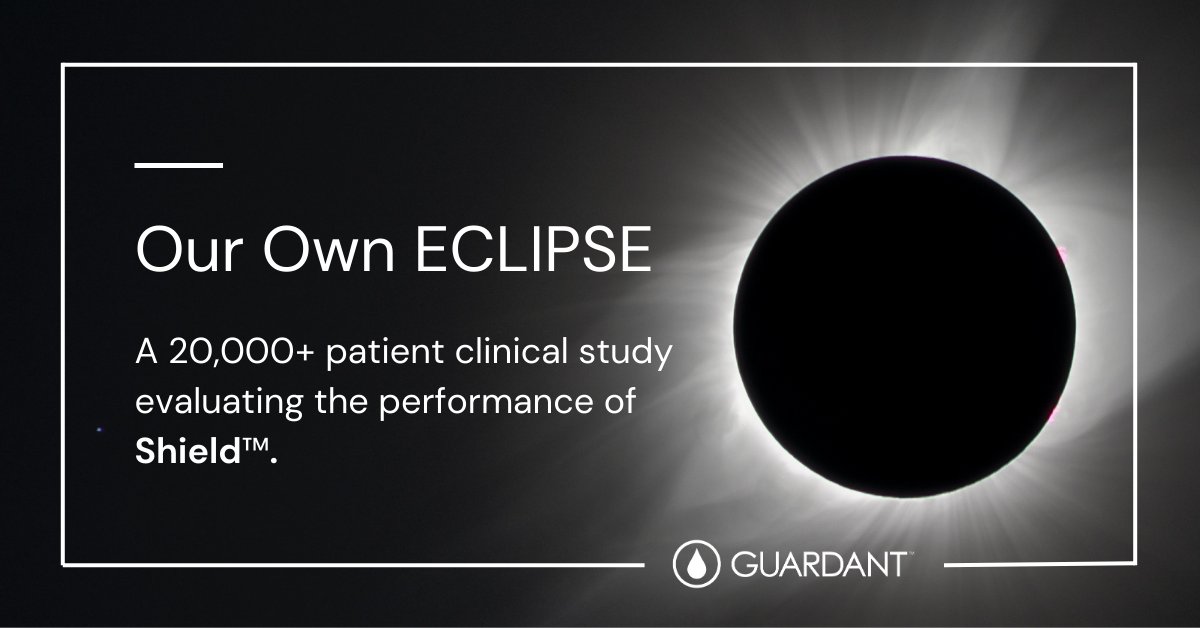 Feels like a good day for a reminder that our #ECLIPSE study data showcasing the effectiveness of our Shield blood test for detecting #ColorectalCancer was recently published in The New England Journal of Medicine. More details: investors.guardanthealth.com/press-releases… Happy viewing everyone 😎