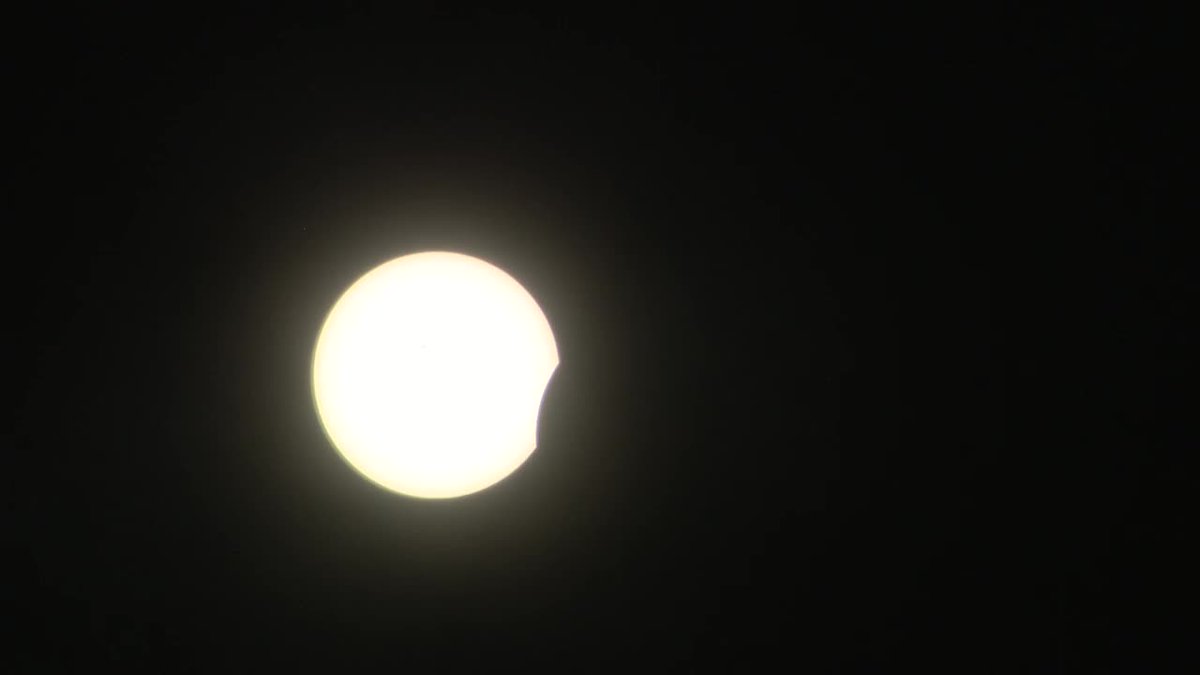 Eclipse has started!! This photo was taken just minutes ago over Ennis. WATCH LIVE: fox4news.com/news/solar-ecl…