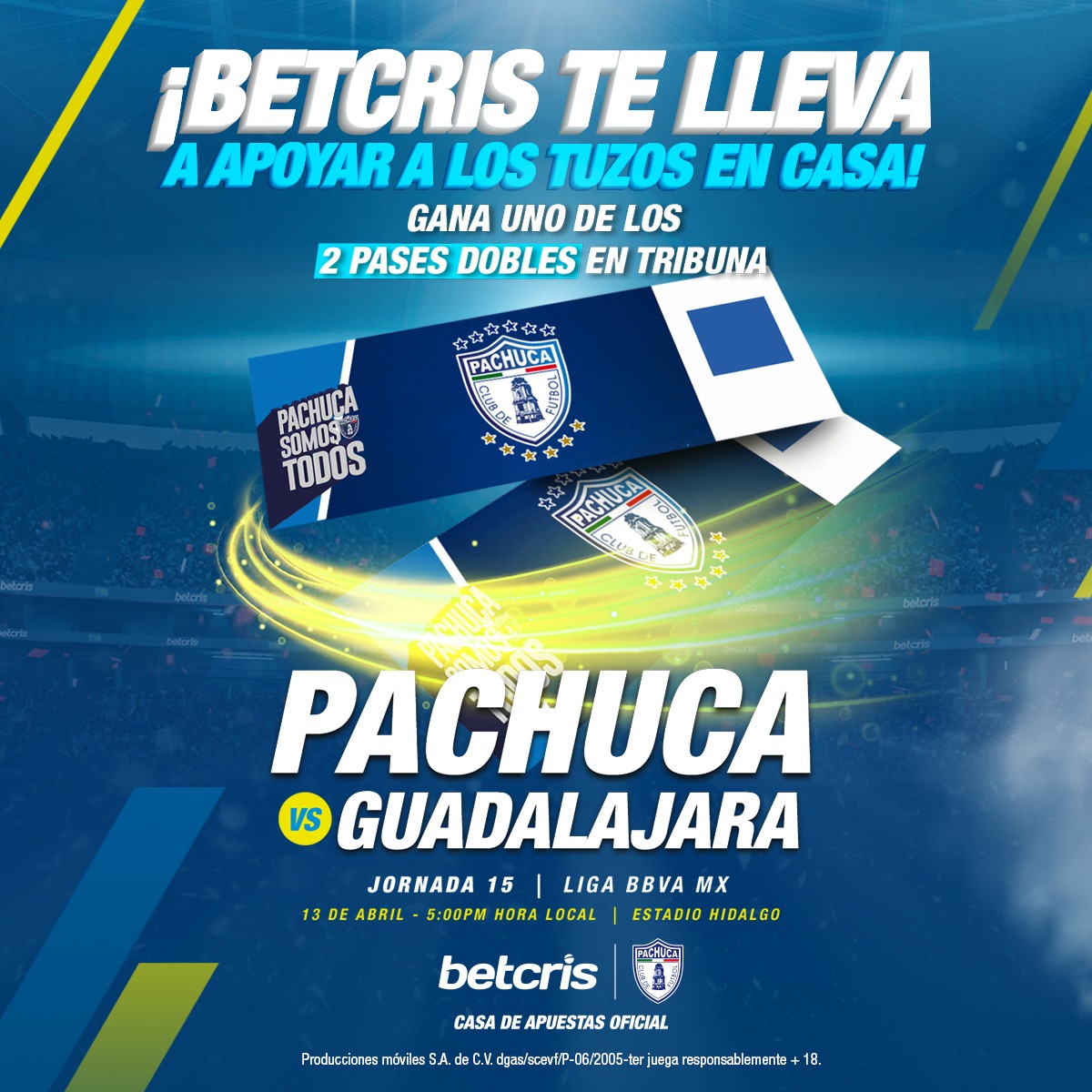 Tuzos's tweet photo. ¡Acompáñanos y forma parte de la alineación ganadora junto con @betcrismex! 🎟️🎟️

Gana uno de los 2 pases dobles en tribuna para nuestro partido de este sábado 🏟

Checa bien los pasos 👀

¡Tienes hasta el jueves a la 12:00hrs para participar!

❗️⚠️ Los ganadores serán anunciados desde nuestra cuenta oficial. No te dejes engañar por medio de perfiles falsos.