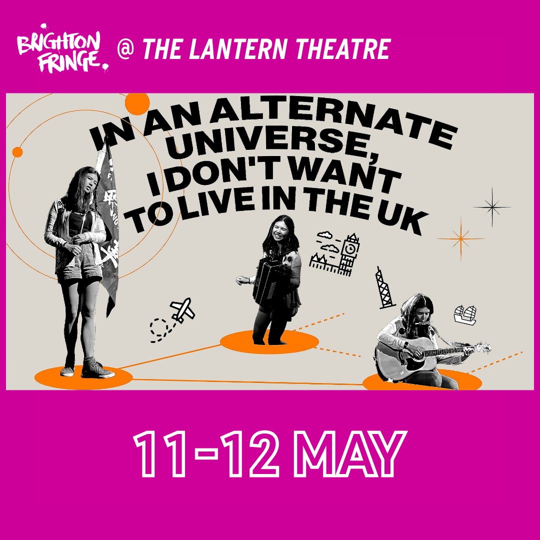 IN AN ALTERNATE UNIVERSE I DON'T WANT TO LIVE IN THE UK
From <a href="/catherinekyli/">Catherine Li</a> :

🗓️: 11-12 May - 5pm
🎟️: £7 / £10
🔗: lanterntheatrebrighton.co.uk/in-an-alternat…

<a href="/brightonfringe/">Brighton Fringe</a>
#whatsonbrighton #findyourfringe