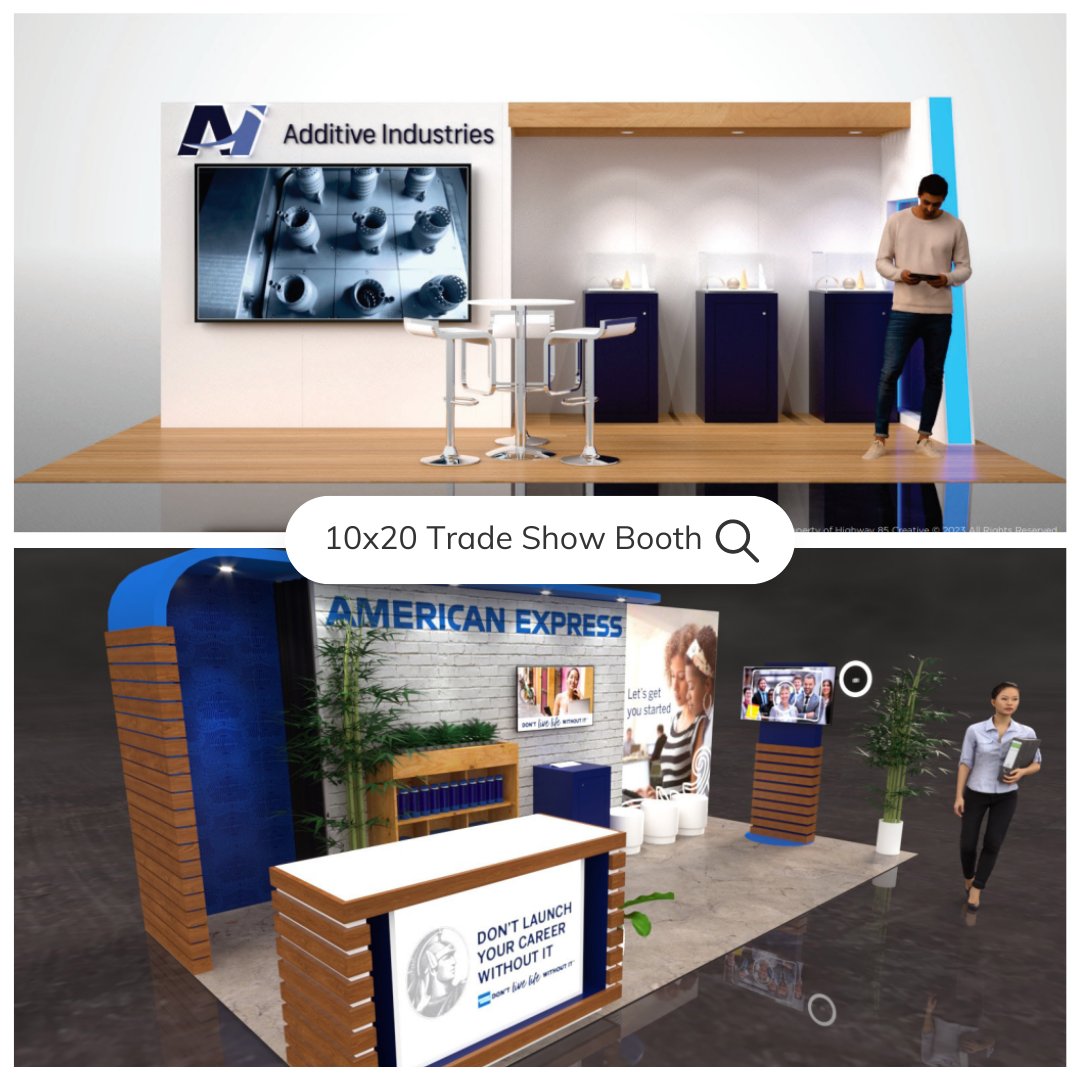 create_coolshit's tweet image. 🌟 Ready to rock your 10x20 booth? 🚀 Look no further than HWY 85. From rental to custom build - we&apos;re your partner in creating cool sh!t 😎  

#HWY85 #TradeShow #BoothBuilder #Renders #CreativeAgency