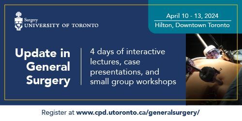 📣 The @UofT Update in General Surgery starts in 2 days! Are you ready?? ➡️ The details: buff.ly/3P2l6Nz #MedEd #generalsurgery @uoftcpd @uoftsurgery