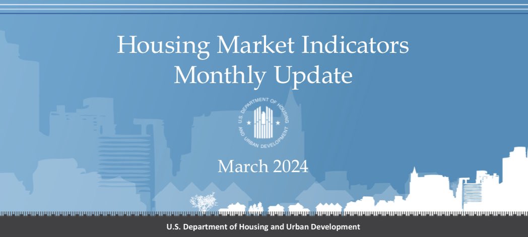 Just released! The National Housing Market Indicators report for March 2024 shows that overall activity in housing markets improved. Read or download the report on #HUDUser: tinyurl.com/beass9j6 #HousingMarket