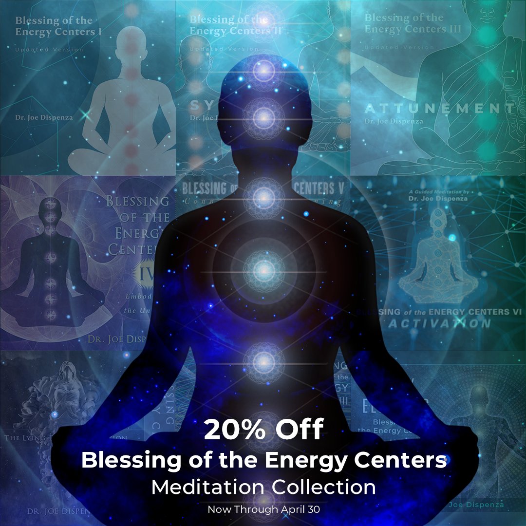Dr Joe’s “Blessing of the Energy Centers” meditations are among his most beloved around the world. Now through April 30, 2024, at 11:59 p.m. PDT, save 20 percent off every Blessing of the Energy Centers meditation. View the collection here: bit.ly/3U9Gq6H