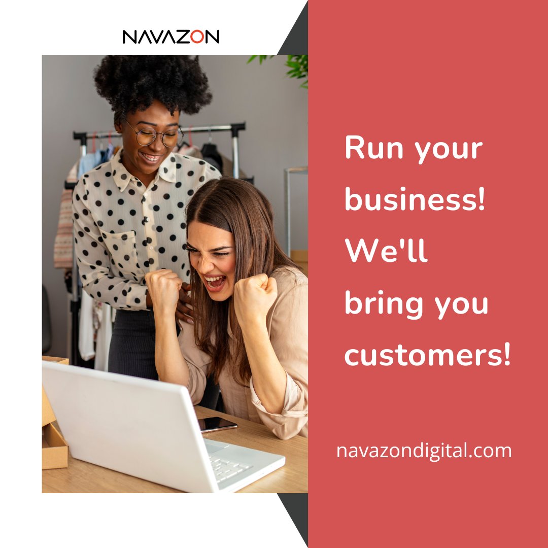 Ready to elevate your business? Let Navazon Digital be your wingman! 🌟 From crafting standout branding to strategic digital placement and targeted advertising, we've got the tools to bring a stream of eager customers straight to your door.  #NavazonDigital #BusinessBoost