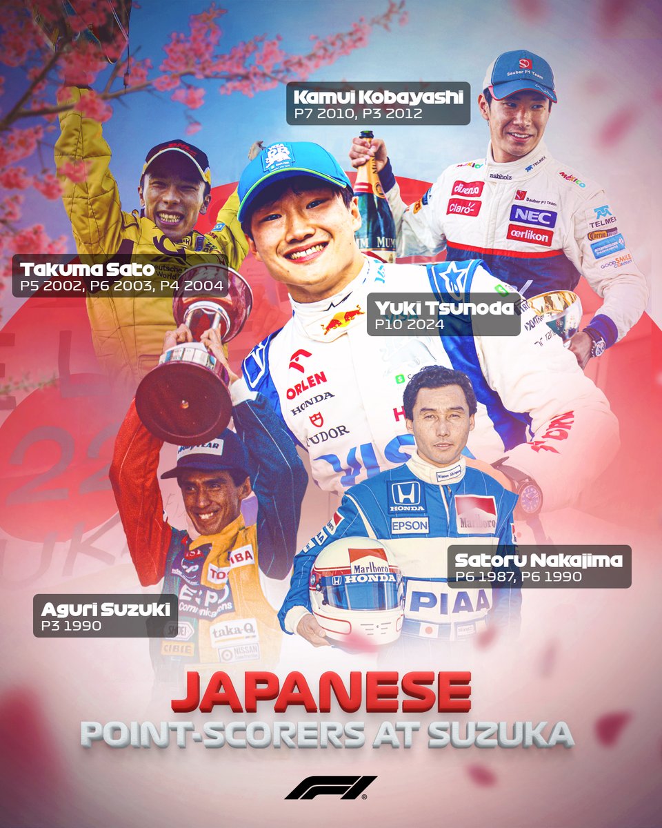 Suzuka scorers 🇯🇵

Yuki joins some of Japan's most iconic racers with a point on home soil 👏

#F1 #JapaneseGP