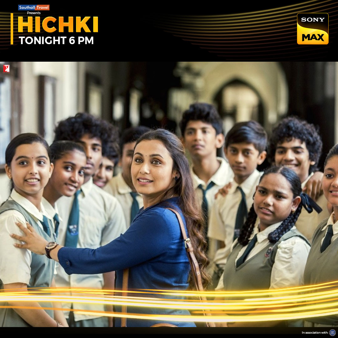 #RaniMukerji stars as a teacher who succeeds against all odds.​ Don't miss #Hichki tonight at 6pm only on #SonyMAXUK ​ #MAXUK #Bollywood #DeewanaBanaDe #SonyMAX