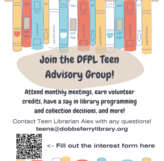 Teens -- join TAG at DFPL! We’ll meet monthly to discuss your ideas, work on projects to improve the library and its services, & have pizza. Next meeting: Thursday April 18 at 4-5pm!

Sign up here: docs.google.com/forms/d/e/1FAI…

#teens #tag #teenadvisorygroup #youngadults #library