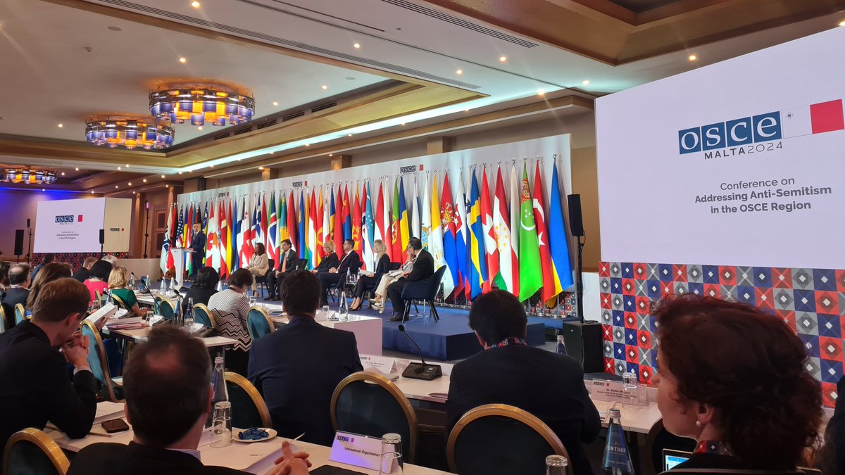 Pleased to be at the Conference on Addressing Anti-Semitism in the @OSCE Region, taking place in Malta. @OSCE24MT This coincides with the 20th anniversary of the Berlin Declaration, but is also an urgent meeting in light of the unprecedented rise in anti-Semitism since Oct. 7.