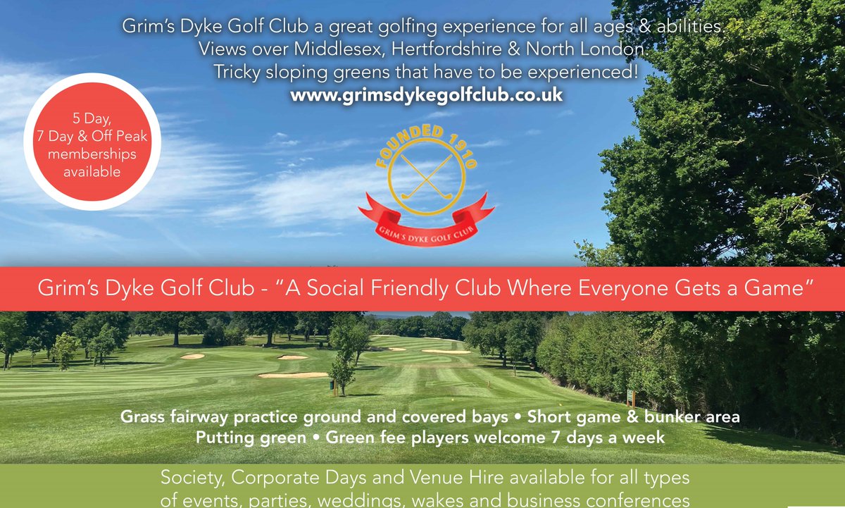 Join your local club today:
grimsdykegolfclub.co.uk/membership_ben…

#gdgc #grimsdykegolfclub #golf #golfmembership #golfdeal #golfoffer #hatchend #bushey #watford #carpenderspark #oxhey #southoxhey #borehamwood #elstree #harrow #pinner #stanmore #wembley #harrowweald