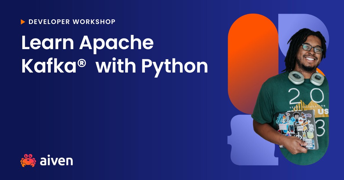 Join us Wednesday 10 at 9am PDT | 12noon EDT | 6pm CEST for @kjaymiller with a 2 hour workshop on the basic components of #ApacheKafka and how to get started with data streaming using Python, plus a brief intro to data transformation using #ApacheFlink aiven.io/workshop/learn…