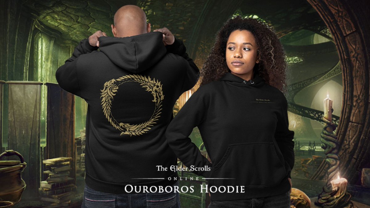 Add some warmth and style to your outfits with this black and gold hoodie featuring the symbols of The Elder Scrolls Online. @TESOnline gear.bethesda.net/products/the-e…