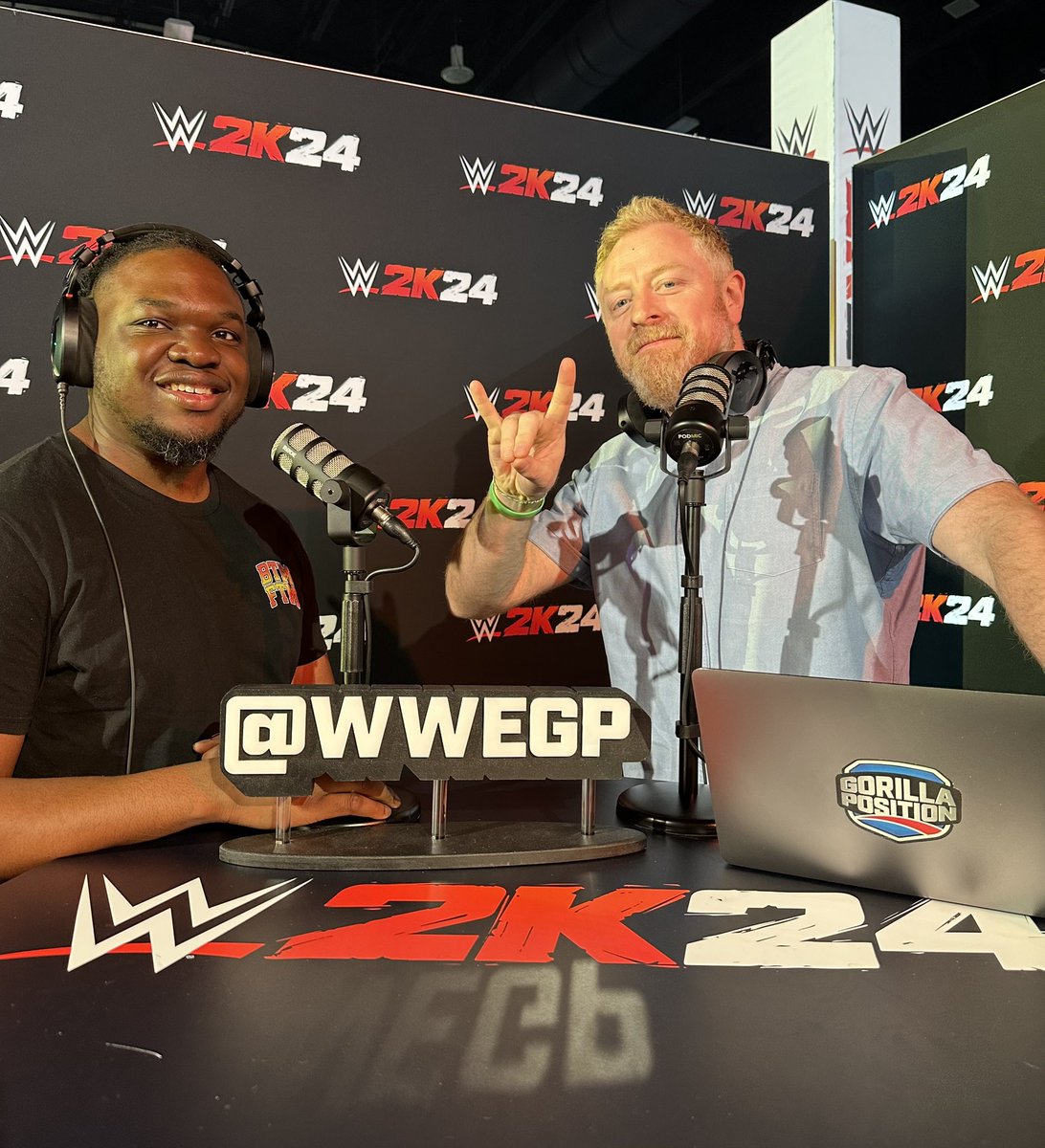 Live from #WWEWorld in Philly, JD and Mekz have just spent 2 glorious hours in the @WWEgames booth breaking down all things #WrestleMania week! Unmissable episode of Gorilla Position with some very special guests dropping soon! 🎧🦍🎙️