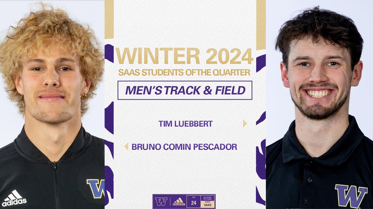 🌟 SAAS Students of the Quarter | Congratulations to Bruno Comin Pescador and Tim Luebbert from @UWTrack! 👟