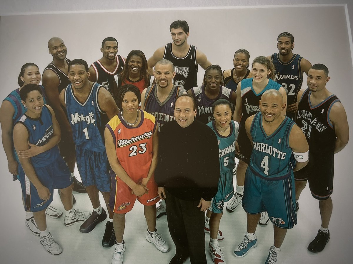 Congratulations to Dawn Staley and her Univ of South Carolina team for winning the NCAA Championship. What a banner year for women’s sports.  Here’s a photo from the ’01 NBA All-Star Weekend in Washington, DC (the first year that AOL was a major sponsor of NBA All Star Weekend).