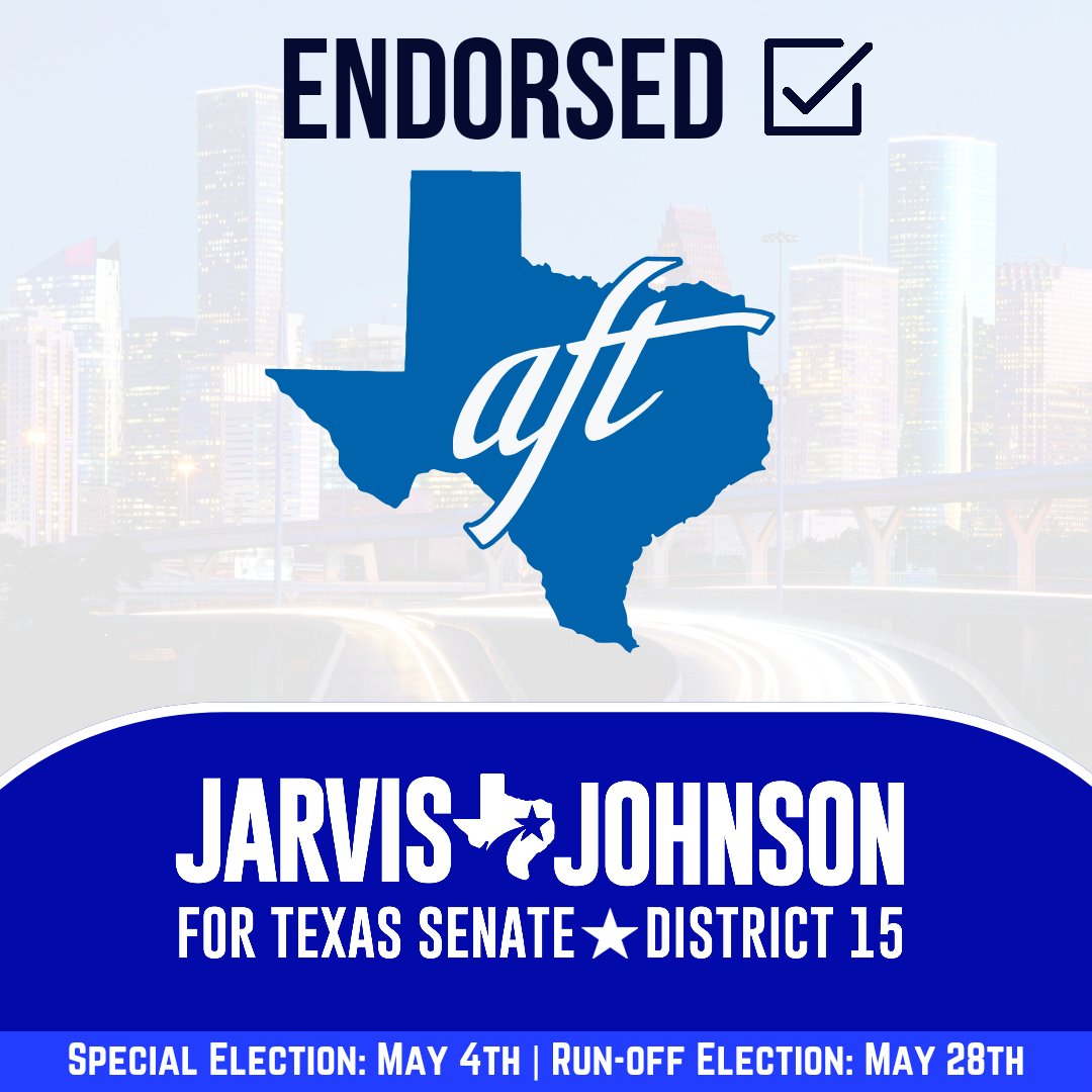 HUGE NEWS! @TexasAFT, a statewide union with 66,000 members, has ENDORSED my campaign for Texas Senate! They know I have been a long-time advocate for public education, and have the track record to prove it! I voted AGAINST vouchers, and FOR public education! #txlege