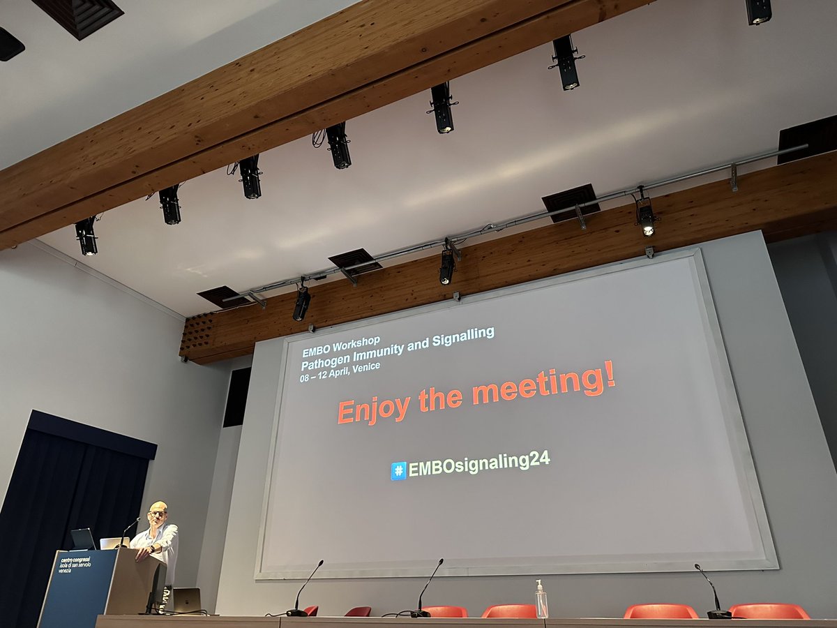 What a fantastic start for the #EMBOsignaling24 with @iannaconelab introducing the one and only Antonio Lanzavecchia and his talk about target-agnostic approaches to interrogate human T and B cells!