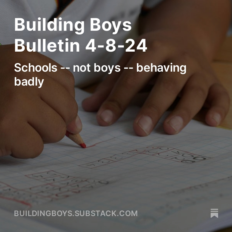 See what BuildingBoys founder @jlwf has to say about boys & school in this week's Building Boys Bulletin - buildingboys.substack.com/p/building-boy…