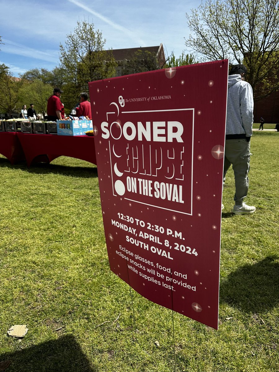 📍 South Oval

Come on out to the Sooner Eclipse event on the Norman campus, #OUFamily!