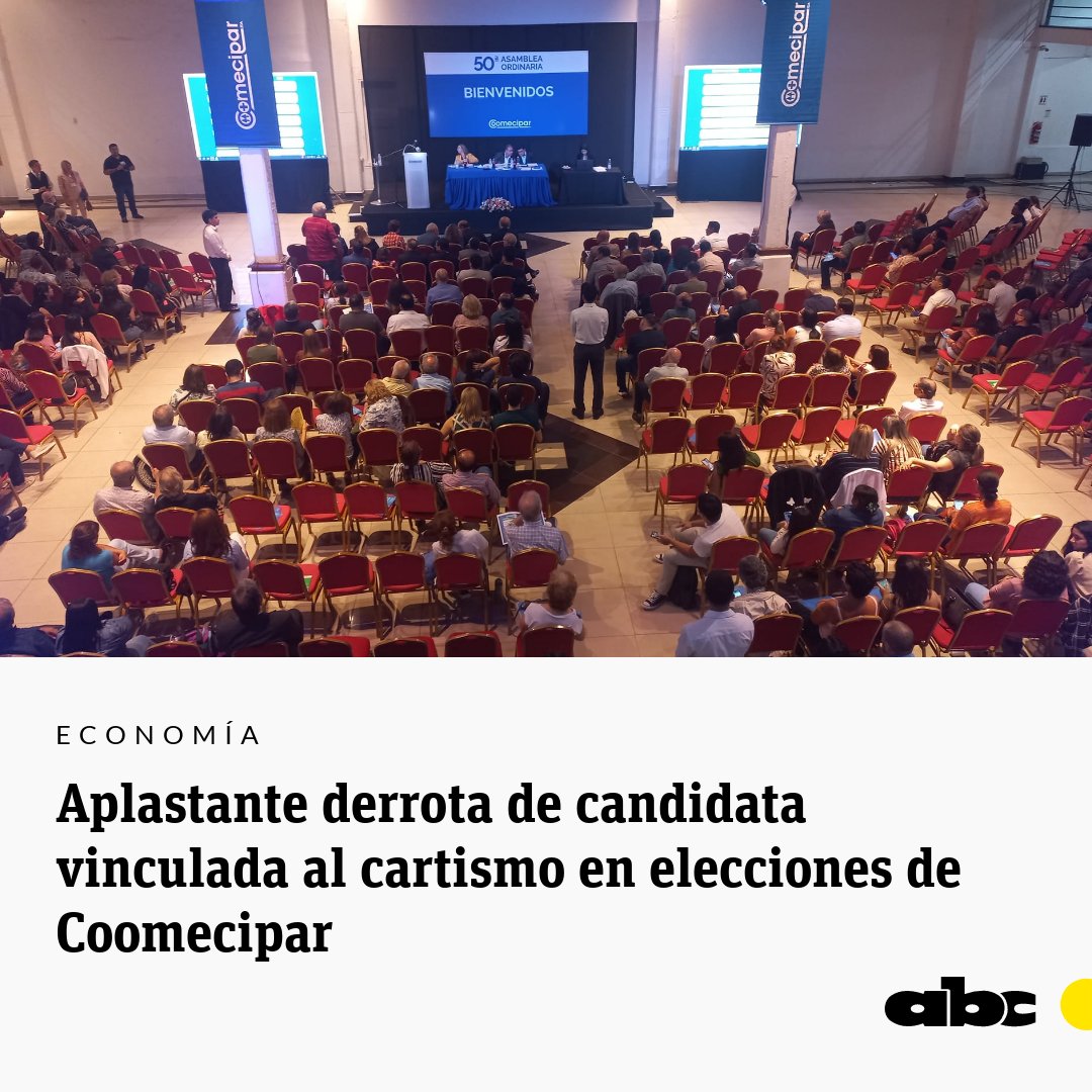 Una importante asistencia de socios en la asamblea general ordinaria en Coomecipar Ltda impidió injerencia política en la cooperativa.

🔸La jornada cívica tuvo una participación de más del 80%.

Leé más: abc.com.py/economia/2024/…

🔴 Recibí las noticias en tu celular: