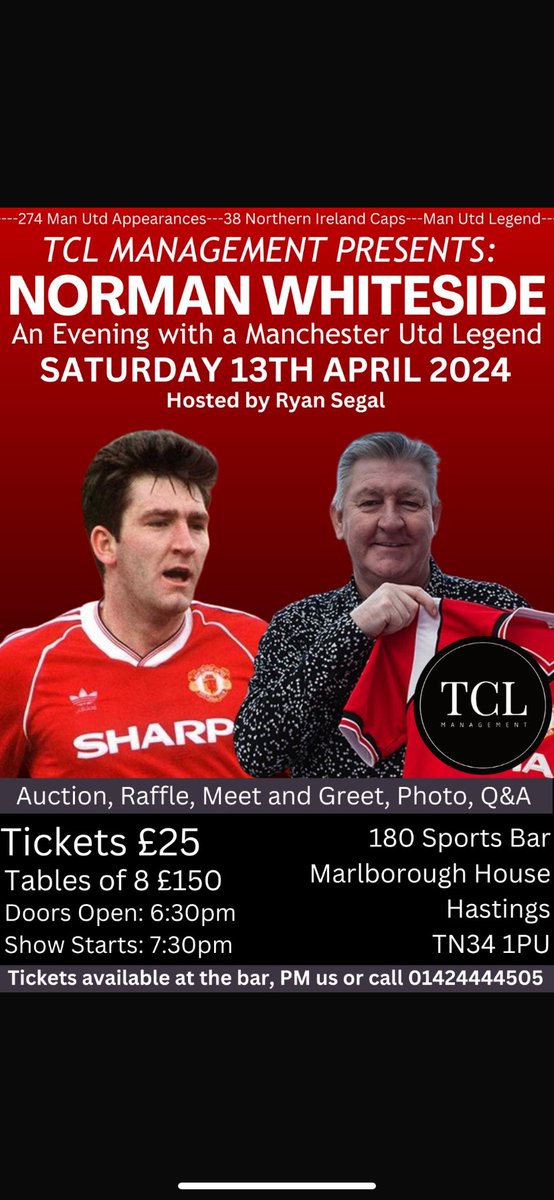 Not long to go now for @NormanWhiteside … last few tickets remain … 😎🍷🍷