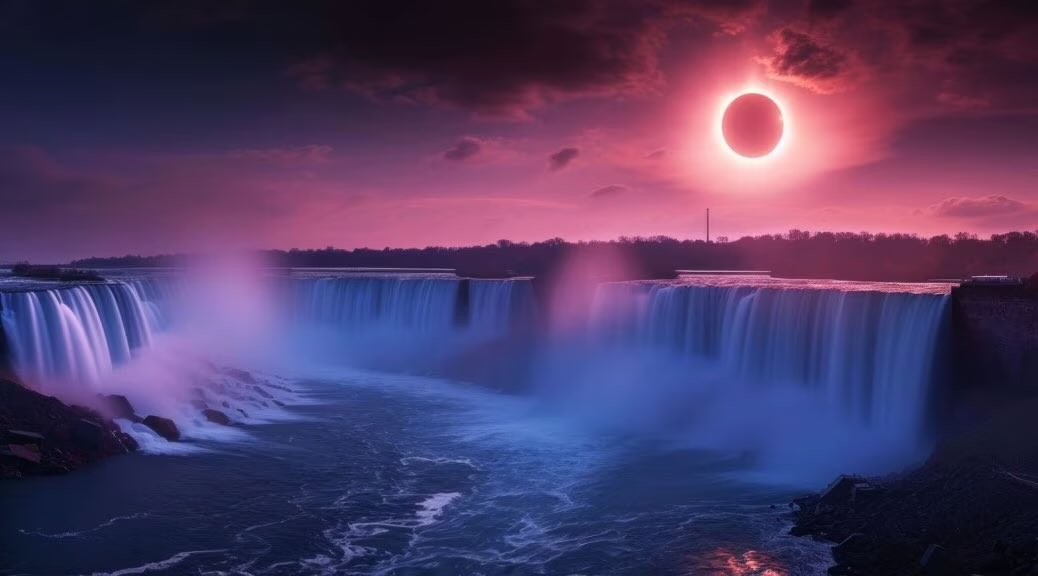 Taş taşın önüne,Niagara Şelalesi’nin üstünde denk geleceği için,1 milyon Spritüalist kardeşimiz buraya doluşmuş. Ne diyim;Tanrı Materyalizm’den şaşırtmasın.Tutulmanın ilk yazılı kayıtlarından birini 962’de İstanbul’da tutan Alaşehirli Diyakoz Leon’u da yad edelim.(Foto:Asparagas)