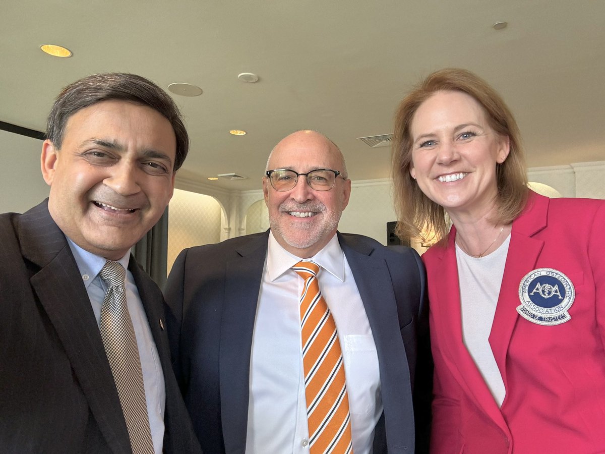 Great to meet up recently in DC with fellow osteopathic physician leaders, Dr. Robert Cain, President and CEO of @AACOMmunities, and Dr. Shannon Scott, Board Member of @AOAforDOs.