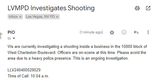 Las Vegas police responding to a shooting with multiple victims at a business