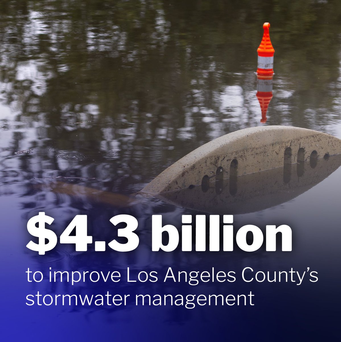 Deadly flash floods in Southern California this year underscored how unprepared our stormwater systems are for climate-fueled storms. It will cost $4.3 billion to improve LA County’s stormwater management and protect residents from flooding through 2040. climateintegrity.org/la-county-costs