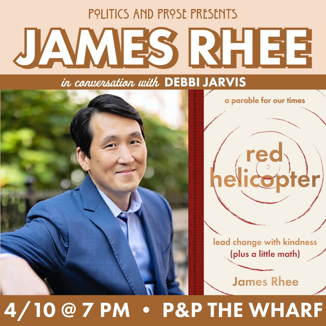 Wednesday, join @iamjamesrhee to discuss RED HELICOPTER - an exploration into the root cause of out-of-control feelings & an encouragement to embrace a few key principles to reorient our lives - with @debbijarvis - 7PM @ P&P The Wharf - bit.ly/3TJmEha