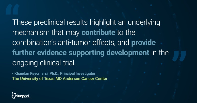 Working with @MDAndersonNews, we aim to uncover the broad potential of CDK2 inhibition in cancer treatment. At #AACR24, we reported preclinical breast cancer data showing the activity of our investigational CDK2 inhibitor in combination with a CDK4/6 inhibitor.