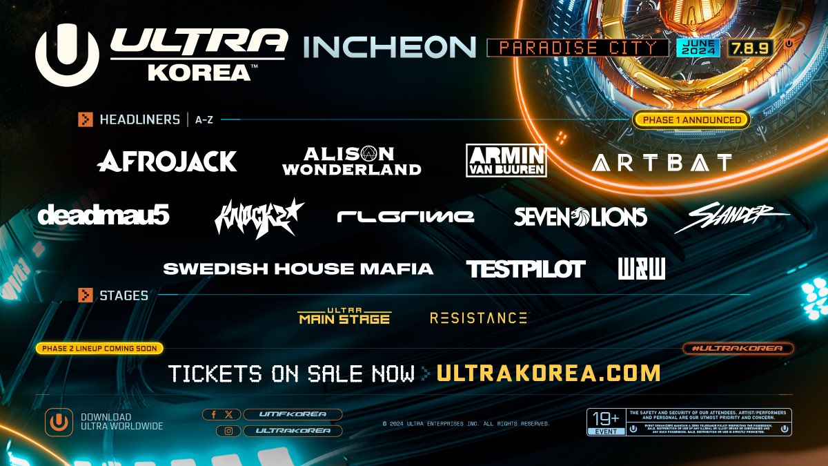 Stoked to be playing @UMFKorea’s 10th year anniversary!