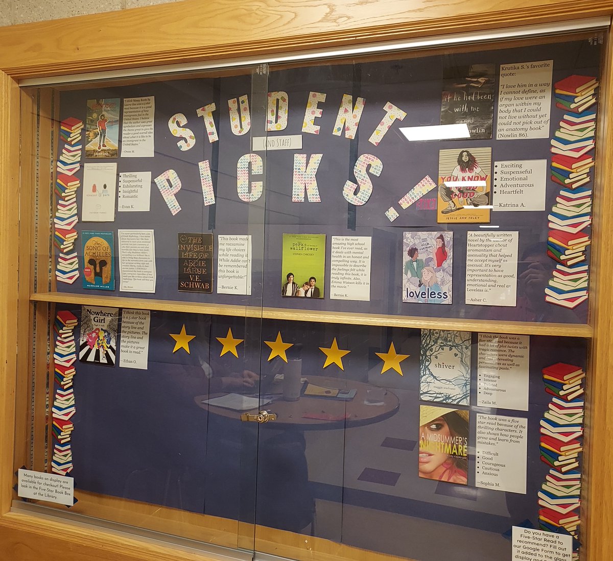 Our Student Picks display is looking better than ever with all these new contributions! Keep 'em coming!