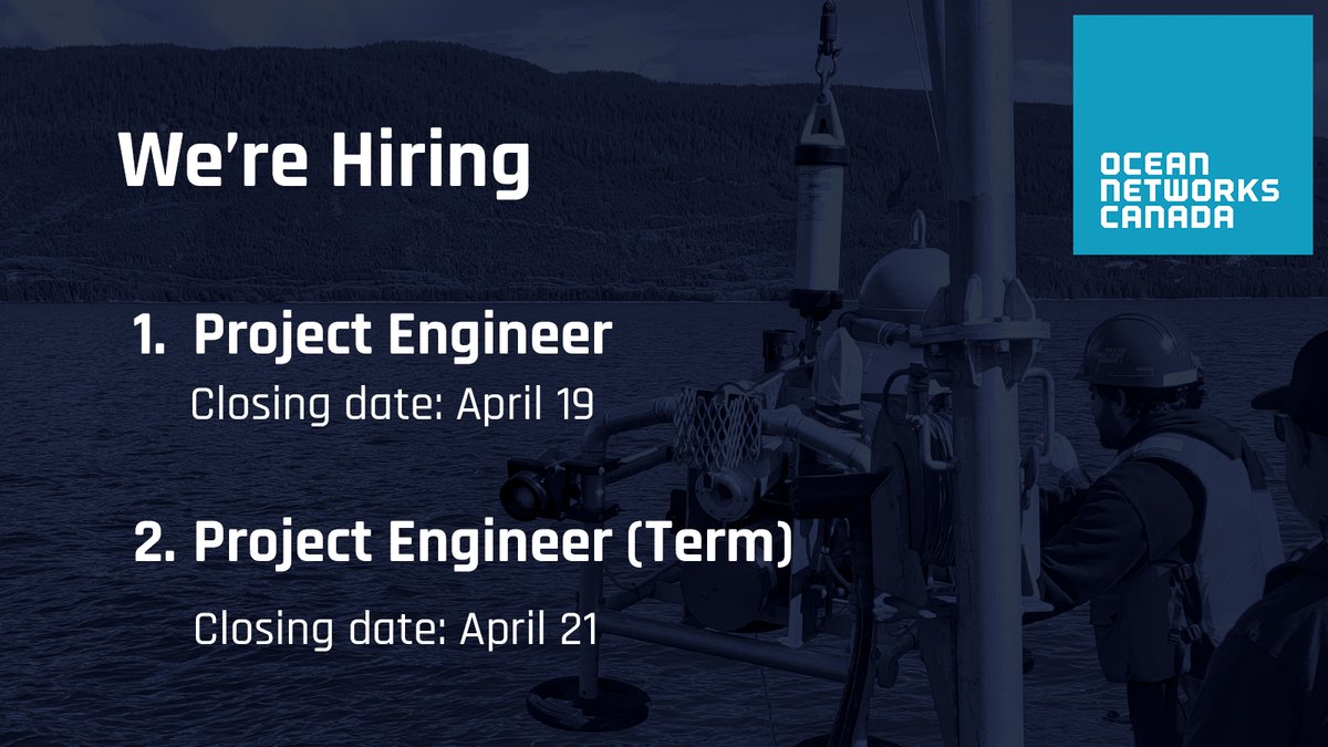 ONC is #hiring 2 engineers with expertise on leading projects designing, planning & implementing new systems & equipment that work reliably & meet the needs of the science user community. Based at MTC in Sidney, BC. For full info & to apply: bit.ly/ONCJobs