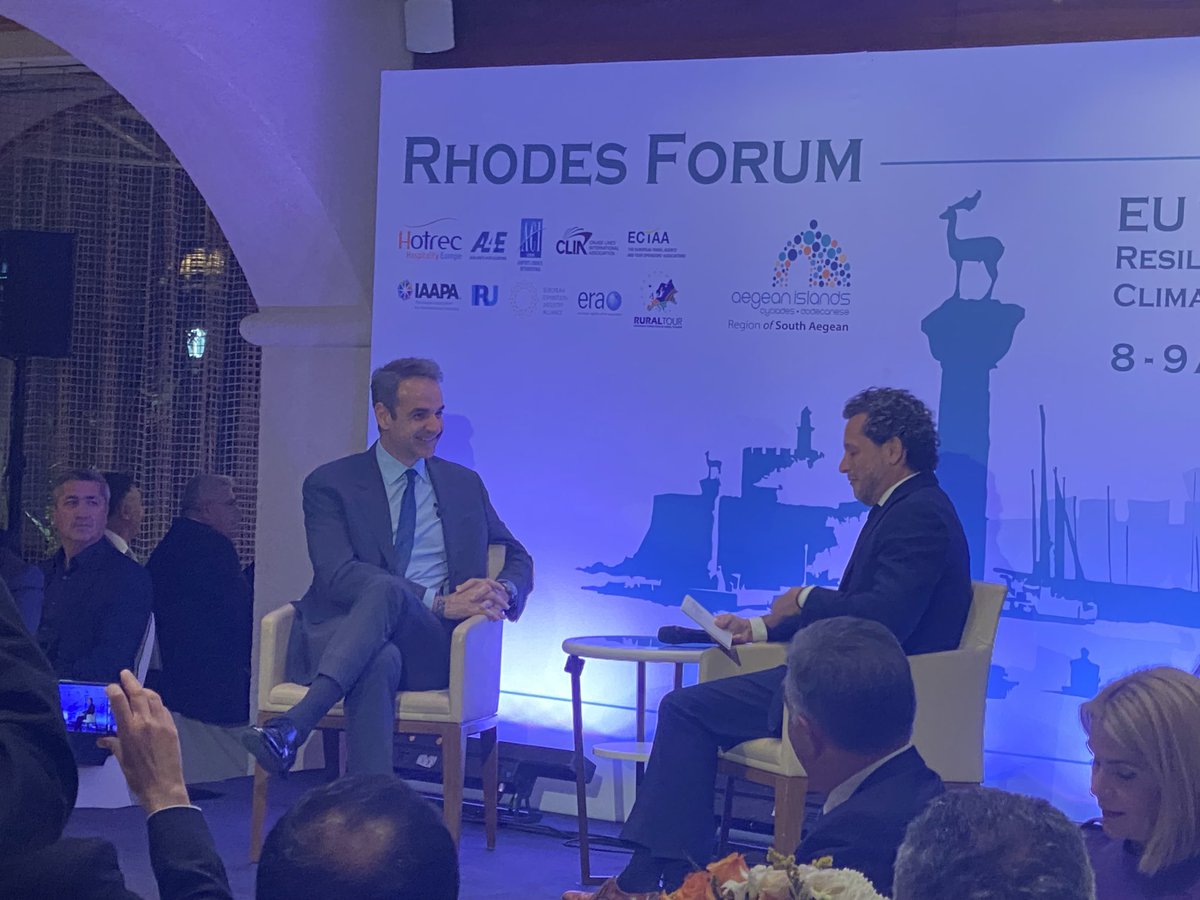 ⁦@HOTREC_EUROPE⁩ delighted to welcome its 🇪🇺partners from travel and tourism industry to #Rhodes for first Forum on sustainability. Tonight we are very honoured to welcome ⁦@kmitsotakis⁩ for inspirational exchange on #tourism #sustainability #resilience