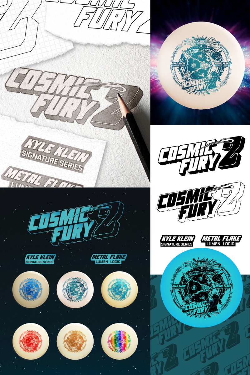 I worked with #Discmania on the #Cosmic Fury 2 disc (available now). I added the custom typography, logo and brand elements. Hope you dig it, go snag a disc while supplies last! #Discgolf #DGPT #Graphicdesign