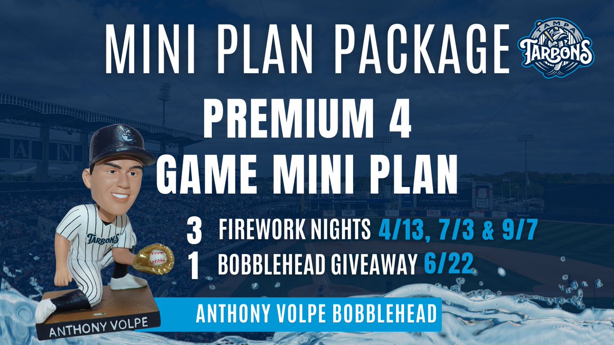 Enjoy Our FOUR BIGGEST GAMES of the Season! FIRST Fireworks Night, this SATURDAY! 🎆 ✨3 Fireworks Nights (4/13, 7/3, 9/7) ✨1 Bobblehead Giveaway Night (6/22) Mini Plan Members are Guaranteed the Bobblehead- must be in attendance on 6/22! 🎟️: bit.ly/3TV35UF