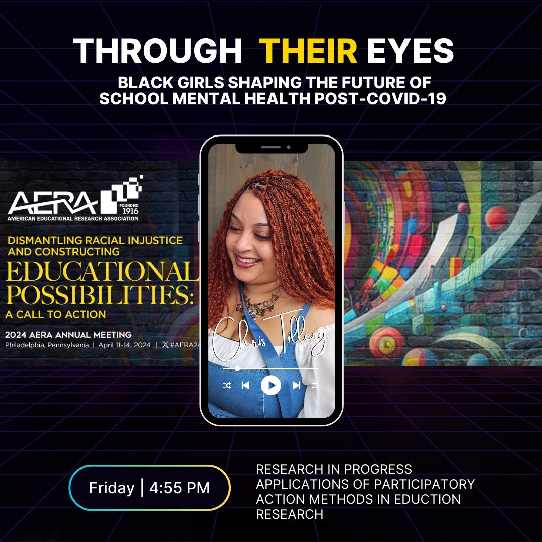 If you will be at #AERA, please stop by to hear more about my research. Especially if you are a #YPAR scholar and want to love on a young scholar. 💛