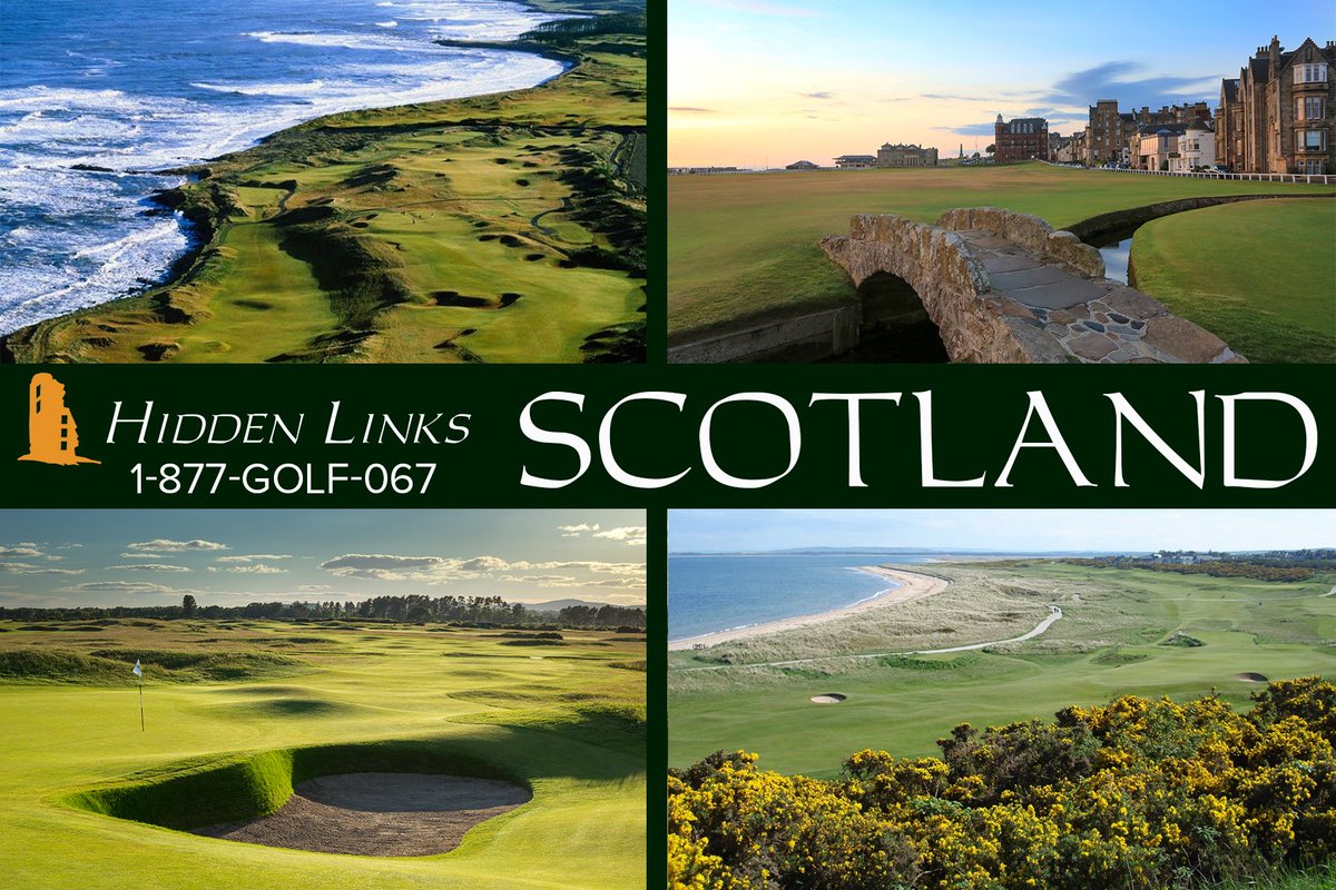 #scotland Golf Packages and vacations designed by Hidden Links start with St. Andrews, Turnberry, Carnoustie, Royal Troon. Let us help you get there: 📞1-877-GOLF-067 💻hubs.la/Q02s7Xsv0 📧golf@hiddenlinksgolf.com #golf #golftravel #travel #scotland