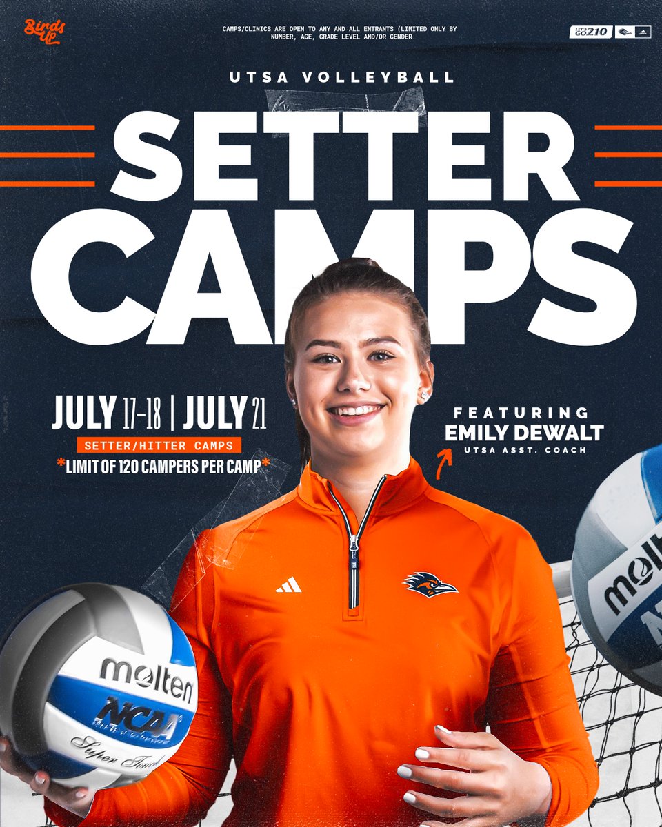 Come join us at our 2024 Setter Camps and work with All-American setter Emily DeWalt! 

🔗utsavolleyballcamps.com

#BirdsUp 🤙 | #LetsGo210