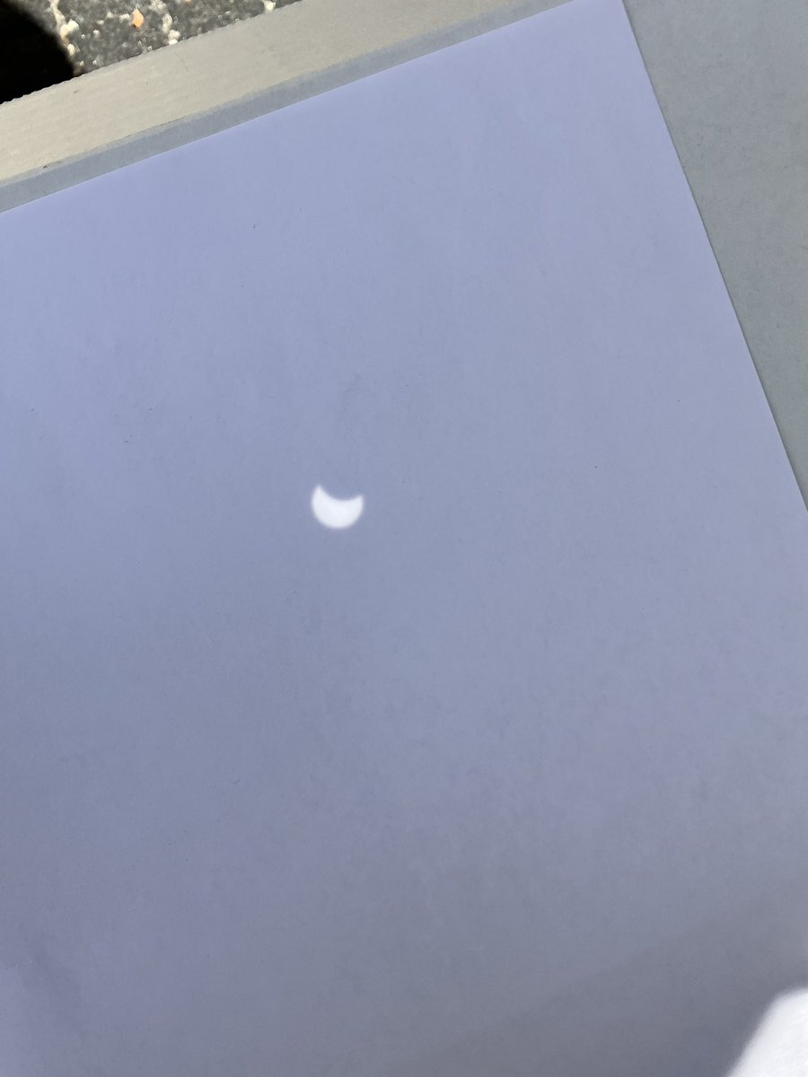 My fancy lawn chair, cardboard, aluminum foil eclipse projector. We’re only getting a partial #eclipse here in Southern California.