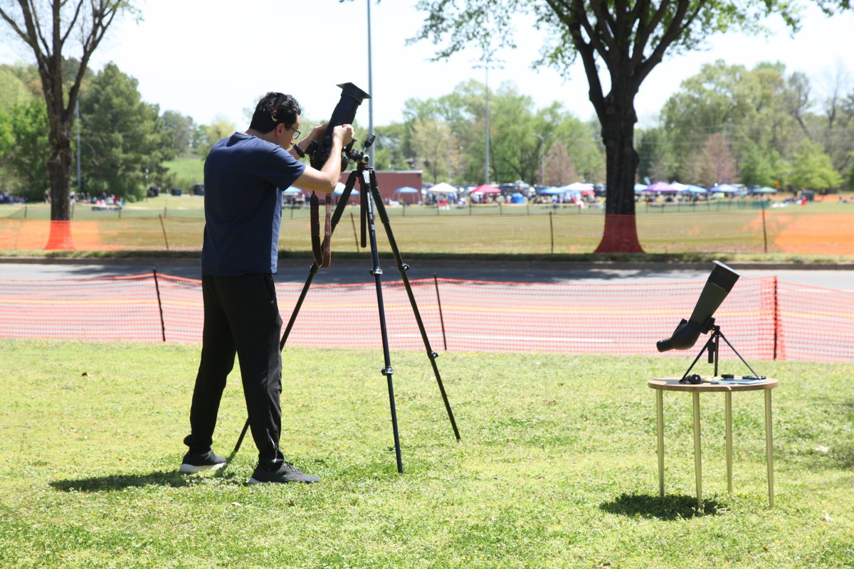 As first contact was observed high above in the Monday afternoon sky at 12:33 p.m., the crowd and the anticipation were building at Arkansas Tech University. #TotalSolarEclipse2024