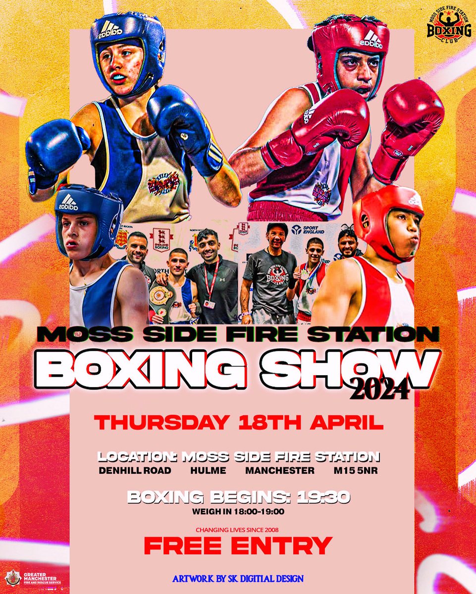 Our next show is inside the fire station at Moss Side on Thursday the 18th April and is a free show once again.