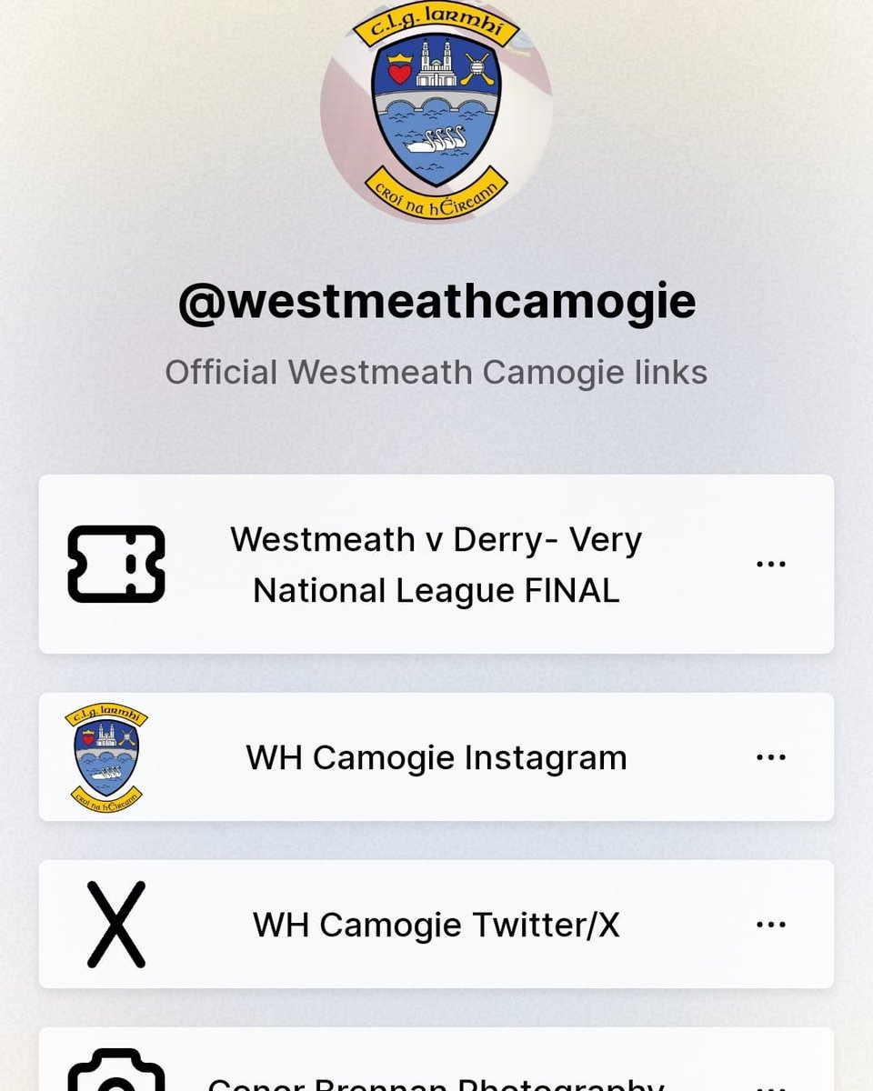‼️🇶🇦TICKETS ARE NOW AVAILABLE!! Ahead of the massive final this weekend in Croke Park, the ticket link has just gone live through the Camogie Association! 🔗Linktr.ee/westmeathcamog… 🇶🇦🇶🇦🇶🇦PLEASE SHARE! We want to turn the Hogan Stand maroon and white!!! 🇶🇦🇶🇦🇶🇦