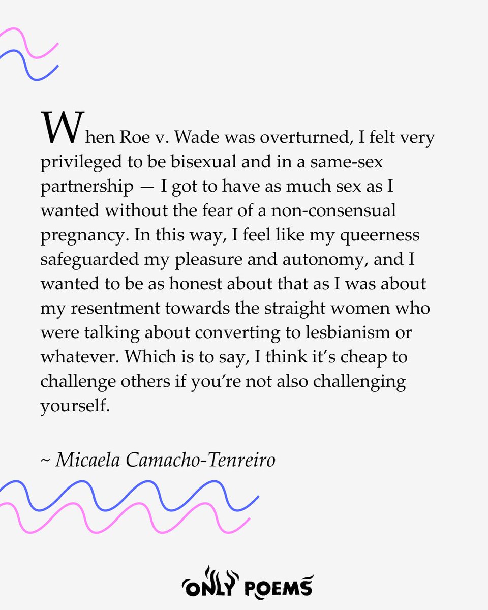 Our Poet of the Week, friends, is Micaela Camacho-Tenreiro, one of the most wonderful and heartwarming person we’ve know, and their poetry reflects that alongside their brilliance. Visit onlypoems[dot]net to read her poems and interview!