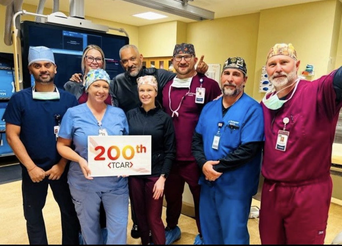 Drs. Ankur Lodha, MD, FACC, and Antoine Keller, MD, FACC, FACS completed their 200th #TCAR at Ochsner Lafayette General @OchsnerHealth in Lafayette, LA. Congratulations doctors and thank you for your dedication to #stroke #prevention!