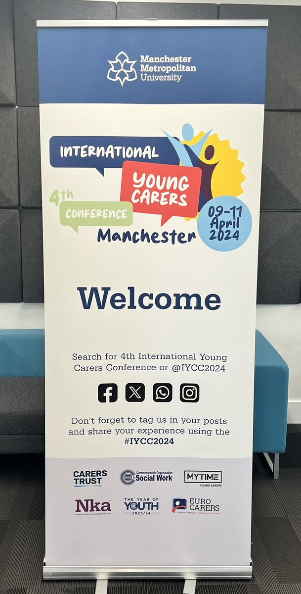 The 4th International Young Carers Conference starts tomorrow @ManMetUni with our dedicated day for 40 young adult carers from around the world! Then on 10&11 April we host the main conference for 250 delegates. We welcome all of you to the wonderful city of Manchester! #IYCC2024