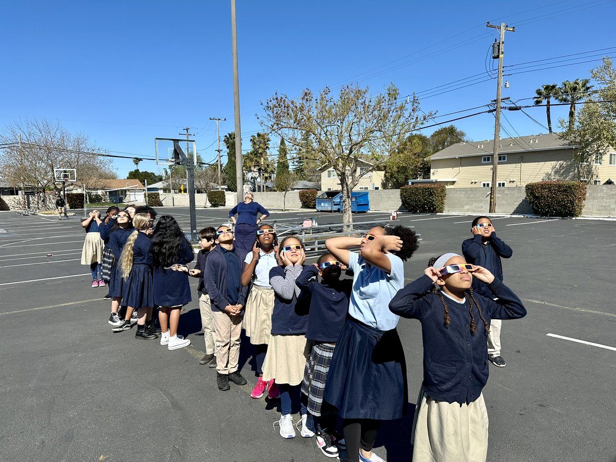 Checking out the solar eclipse with our students here in California