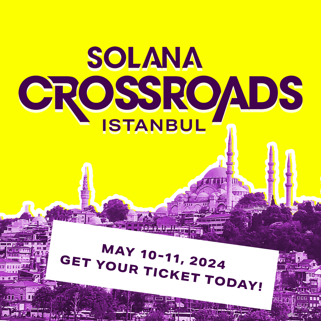This Week’s Partner is @SolanaCrossroad Solana's largest community conference returns to Istanbul! There will be 50+ speakers, including Solana Co-founder Anatoly Yakovenko, Real Vision Founder Raoul Pal, and content creator Ansem. Read more: thedefiant.io/3000-solana-co…