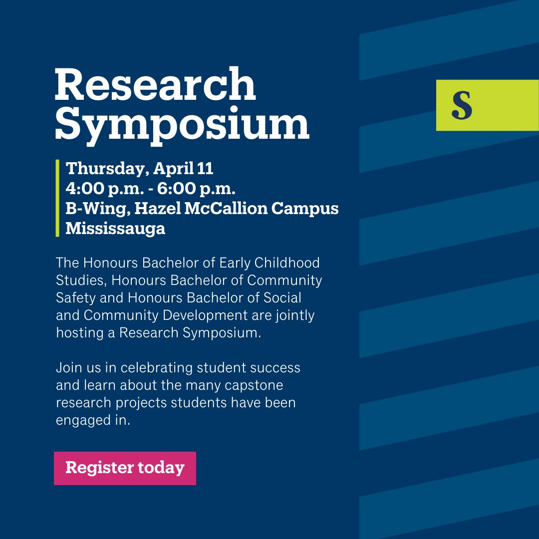 Join us on April 11 from 4:00 p.m. to 6:00 p.m. for the Student Research in Action: Exploring New Horizons in Community and Education Research Symposium at our Hazel McCallion Campus. @SheridanRIE Register today: sheridan.mobi/4aCvYKu